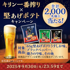 キリン一番搾り×堅あげポテト キャンペーン｜カルビー