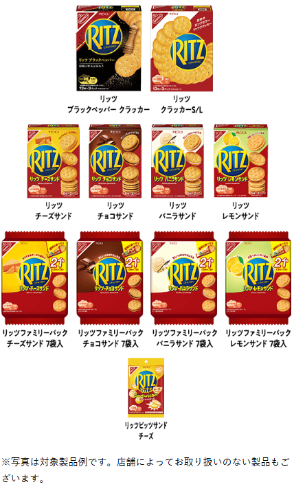 リッツとビールで乾杯キャンペーン対象製品一覧
